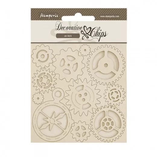 Stamperia Decorative Chips - Alterego - Gears and Compass