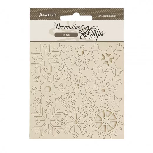 Stamperia Decorative Chips - Dewdrops - Snowflakes