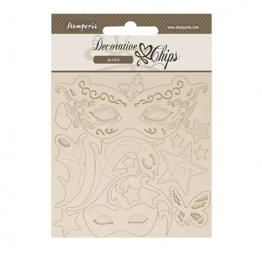 Stamperia Decorative Chips - Masquerade - Masks