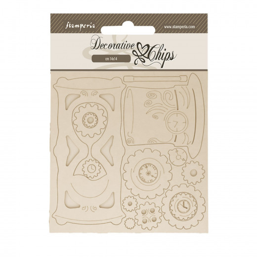 Stamperia Decorative Chips - Master of Magic - Hourglass