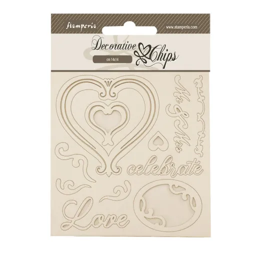 Stamperia Decorative Chips - Timeless - Hearts