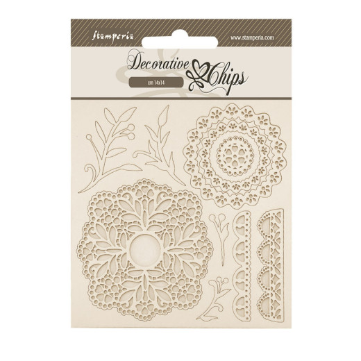Stamperia Decorative Chips - Timeless - Lace