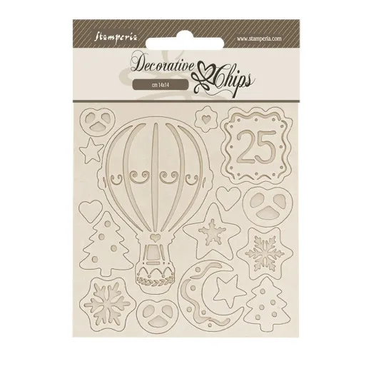 Stamperia Decorative Chips - Candy Christmas - Air Balloons