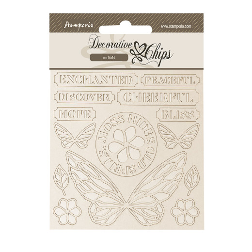 Stamperia Decorative Chips - Whispering Woods - Butterfly