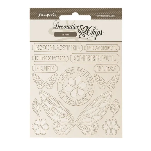 Stamperia Decorative Chips - Whispering Woods - Butterfly