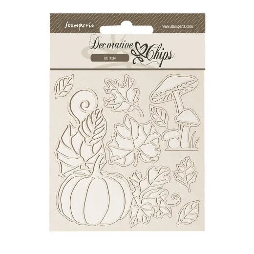 Stamperia Decorative Chips - Whispering Woods - Pumpkin