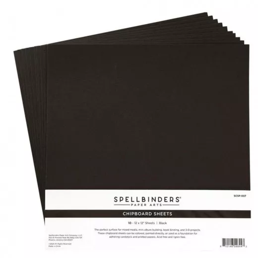 Black 12x12 Inch Chipboard Sheets