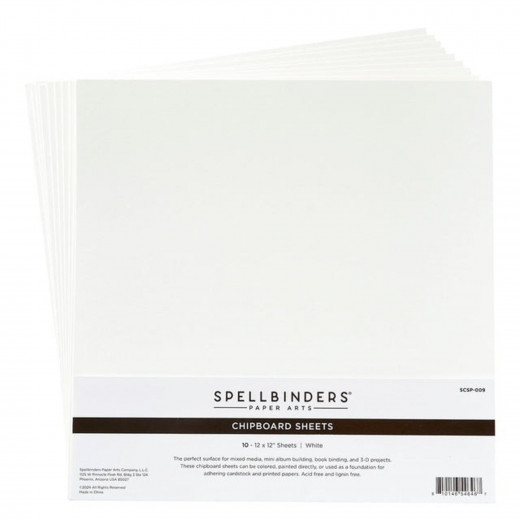 White 12x12 Inch Chipboard Sheets