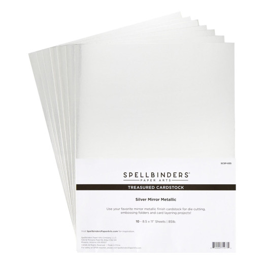 Spellbinders - Treasured Cardstock - Silver Mirror Metallic - 8,5x11 Inch