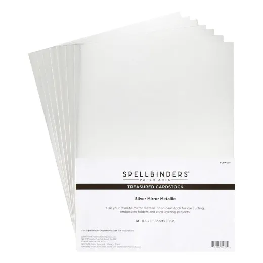 Spellbinders - Treasured Cardstock - Silver Mirror Metallic - 8,5x11 Inch