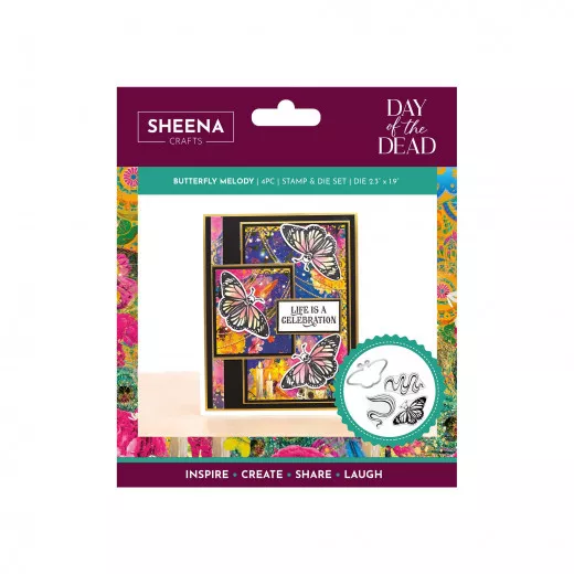 Stamp and Die Set - Day of the Dead - Butterfly Melody