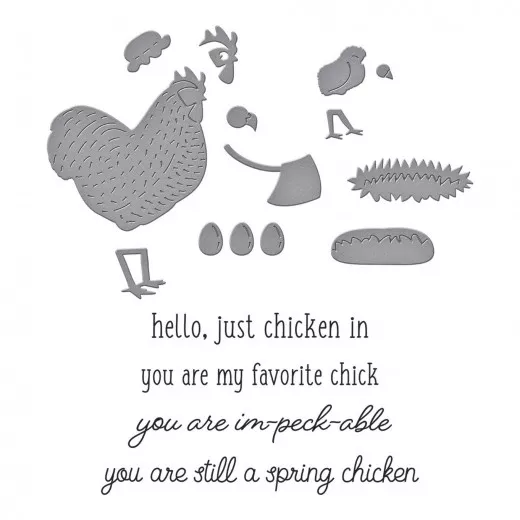 Spellbinders Clear Stamp & Die Set - Spring Chicken