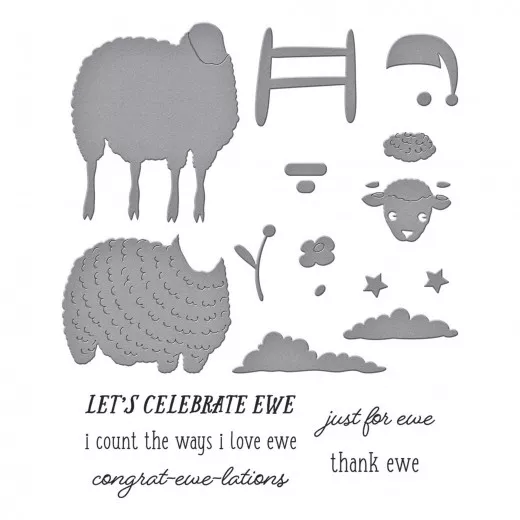 Spellbinders Clear Stamp & Die Set - Counting Sheep