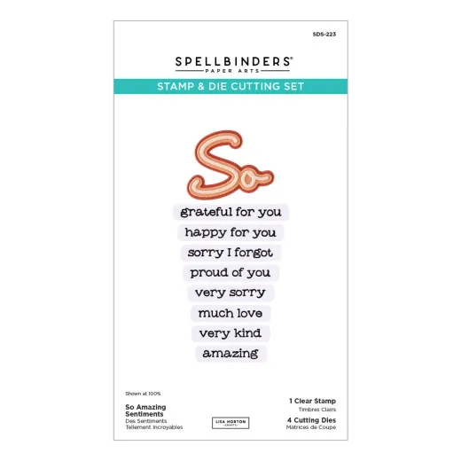 Spellbinders Clear Stamp & Die Set - Summertime - So Amazing Sentiments by Lisa Horton