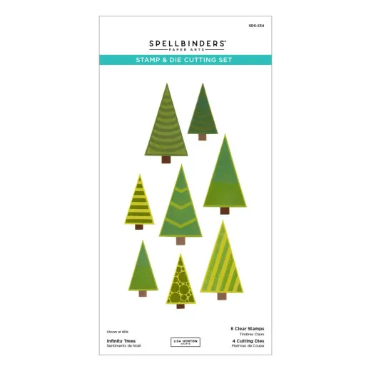 Spellbinders - Clear Stamp & Die Set - Snowflake Kisses - Infinity Trees by Lisa Horton