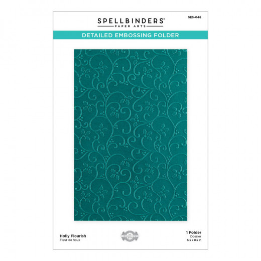 Spellbinders Embossing Folder - Holly Flourish Detailed