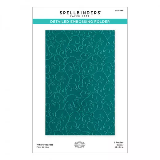 Spellbinders Embossing Folder - Holly Flourish Detailed