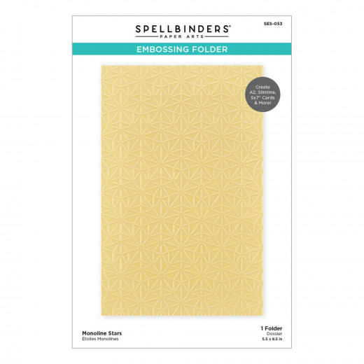 Spellbinders 3D Embossing Folder - Monoline Stars