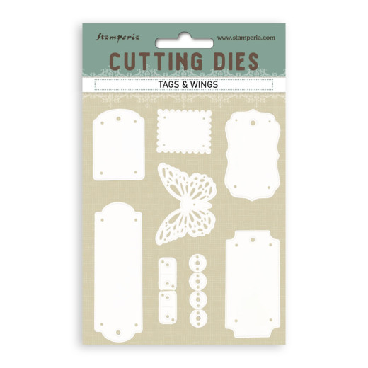 Stamperia - Cutting Dies - Quiet Days - Tags and Wings