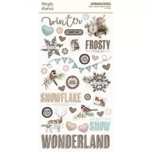 Simple Stories 6x12 Chipboard Sticker - Winter Woods