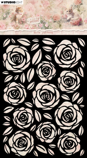 Studio Light - Masks / Stencils - A Cat's Secret - Rose Pattern