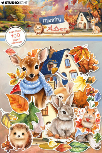 Studio Light - Paper Elements - Charming Autumn - Leaves, Animals & Houses