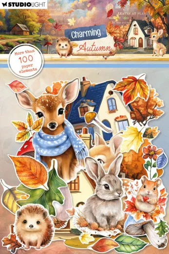 Studio Light - Paper Elements - Charming Autumn - Leaves, Animals & Houses