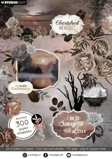 Studio Light - Die-Cut Paper Pad - Cherished Memories Nr. 264 - Elements