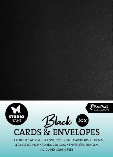 Studio Light - A6 Cards & Envelopes - Black