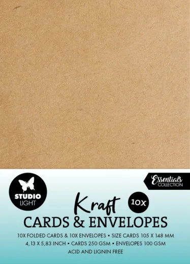 Studio Light - A6 Cards & Envelopes - Kraft