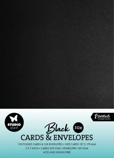 Studio Light - 5x7 Cards & Envelopes - Black