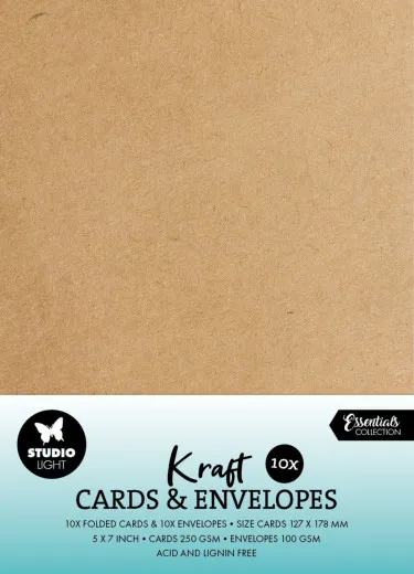 Studio Light - 5x7 Cards & Envelopes - Kraft