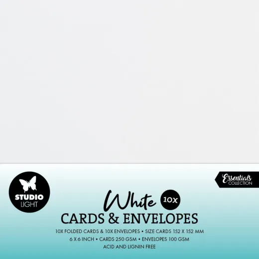 Studio Light - 6x6 Cards & Envelopes - White