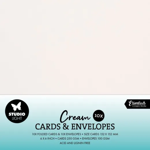 Studio Light - 6x6 Cards & Envelopes - Cream