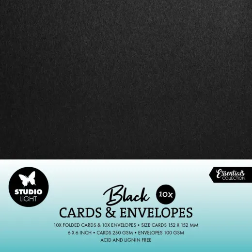 Studio Light - 6x6 Cards & Envelopes - Black