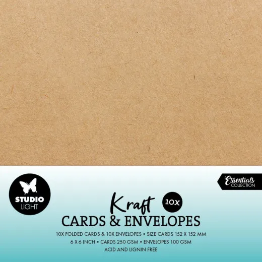 Studio Light - 6x6 Cards & Envelopes - Kraft