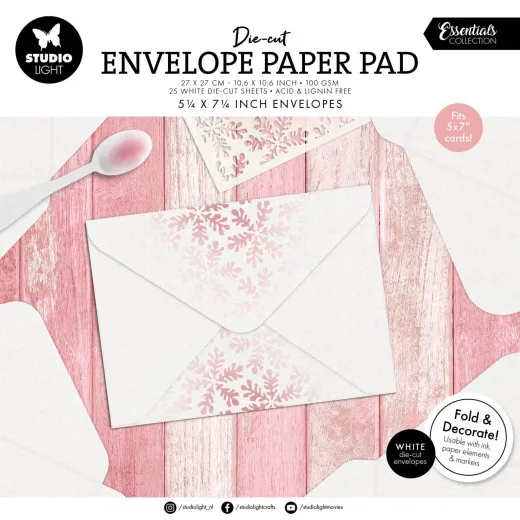Studio Light - Die-Cut Envelope Paper Pad 5,25x7,25 Inch for 5x7 Inch Cards