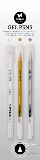 Studio Light - Gel Pens 0.6mm - White, Gold, Silver