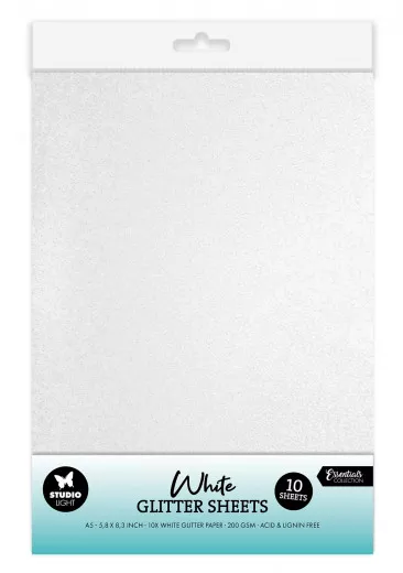 Studio Light Glitter Sheets A5 - Essentials Nr. 43 - White