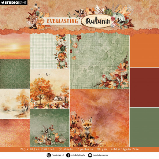 Studio Light 8x8 Paper Pad - Everlasting Autumn - Background Paper