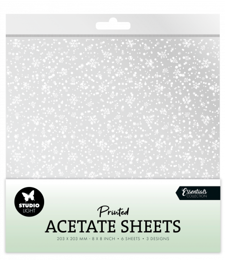 Studio Light Acetate Sheets -Essentials Nr. 08 - Snowflakes