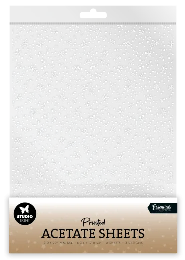 Studio Light - Christmas Acetate Sheets - Snowflakes White