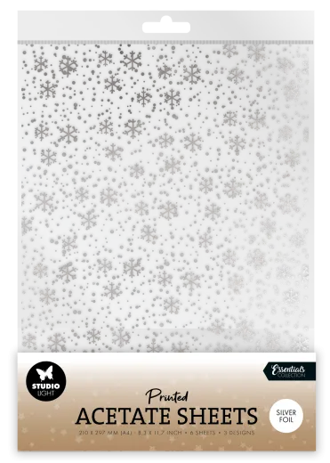 Studio Light - Christmas Acetate Sheets - Snowflakes Silver