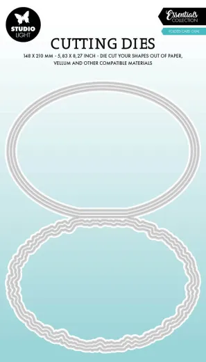 Studio Light - Essentials Cutting Dies - Torn Edge Cutting Die - Folded Card Oval