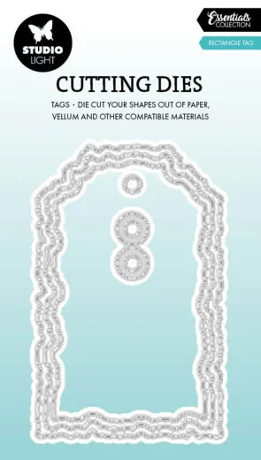 Studio Light - Essentials Cutting Dies - Torn Edge Cutting Die - Rectangle Tag