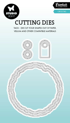 Studio Light - Essentials Cutting Dies - Torn Edge Cutting Die - Circle Tag