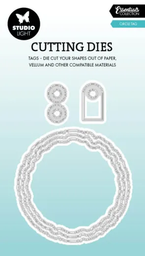 Studio Light - Essentials Cutting Dies - Torn Edge Cutting Die - Circle Tag
