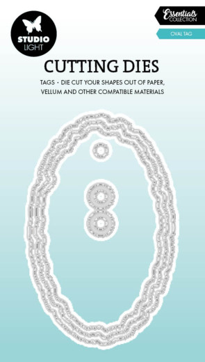 Studio Light - Essentials Cutting Dies - Torn Edge Cutting Die - Oval Tag