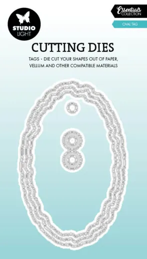 Studio Light - Essentials Cutting Dies - Torn Edge Cutting Die - Oval Tag