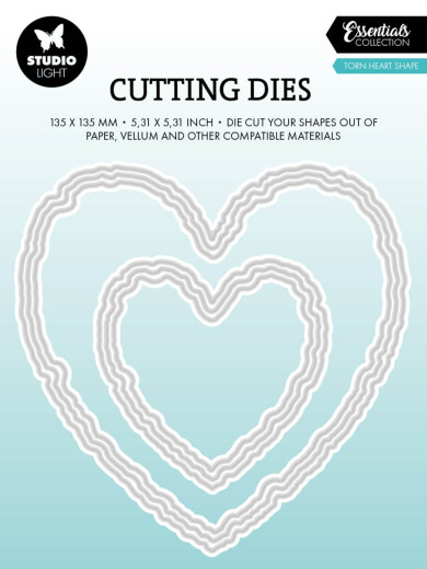 Studio Light - Essentials Cutting Dies - Torn Edge Cutting Die - Torn Heart Shape